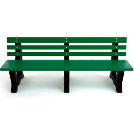 Frog Furnishings Brooklyn 6' Recycled Plastic Bench Green Bench/Black Frame PB 6GREBROOK