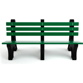 Frog Furnishings Comfort Park Avenue 6' Recycled Plastic Bench Green Bench/Black Frame PB 6GRECPAE