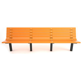 Frog Furnishings Contour 8' Recycled Plastic Bench In Ground Mount Cedar Bench/Black Frame PB 8CEDBFCONING