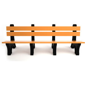 Frog Furnishings Colonial 8' Recycled Plastic Bench Cedar Bench/Black Frame PB 8CEDCOLE