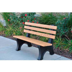 Frog Furnishings Comfort Park Avenue 8' Recycled Plastic Bench Cedar Bench/Black Frame PB 8CEDCPAE