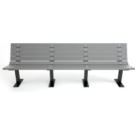 Frog Furnishings Contour 8' Recycled Plastic Bench Gray Bench/Black Frame PB 8GRABFCON