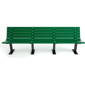Frog Furnishings Contour 8' Recycled Plastic Bench Green Bench/Black Frame PB 8GREBFCON