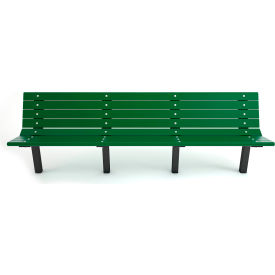 Frog Furnishings Contour 8' Recycled Plastic Bench In Ground Mount Green Bench/Black Frame PB 8GREBFCONING