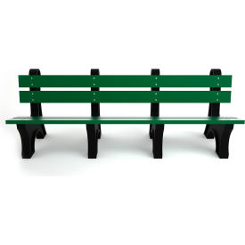 Frog Furnishings Colonial 8' Recycled Plastic Bench Green Bench/Black Frame PB 8GRECOLE