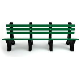 Frog Furnishings Comfort Park Avenue 8' Recycled Plastic Bench Green Bench/Black Frame PB 8GRECPAE