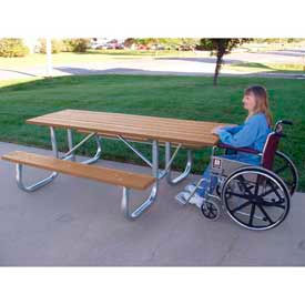 Frog Furnishings 8' Picnic Table ADA Compliant Recycled Plastic Cedar PB 6CEDGFPICADA