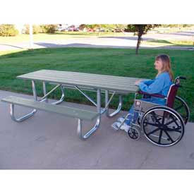 Frog Furnishings 8' Picnic Table ADA Compliant Recycled Plastic Gray PB 6GRAGFPICADA