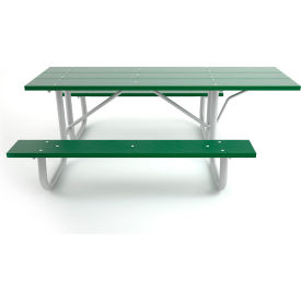 Frog Furnishings Galvanized Frame 6' Recycled Plastic Picnic Table ADA Compliant Green PB 6GREGFPICADA