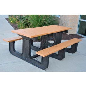 Frog Furnishings Park Place 8' Recycled Plastic Picnic Table Cedar PB 8CEDPARKP