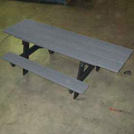 Frog Furnishings 8' A Frame Picnic Table ADA Compliant Recycled Plastic Gray PB APIC6GRAADA