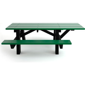 Frog Furnishings 6' A Frame Recycled Plastic Picnic Table ADA Compliant Green PB APIC6GREADA