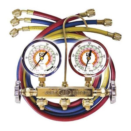 Manifold Gauge Kit, 5 ft L, 3 1/8 in Gauge MPN:22233L
