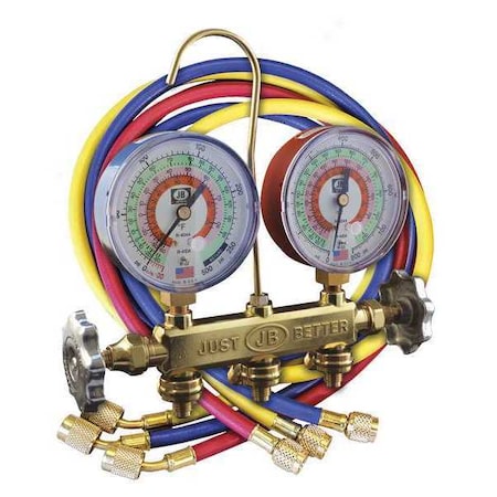 Manifold Gauge Kit, 5 ft L, 3 1/8 in Gauge MPN:22246