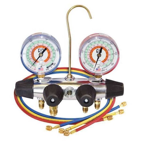 Manifold Gauge Kit, 5ft L, 1 7/16 in Gauge MPN:25233