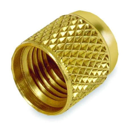 Cap w/ Gasket For CFC/HCFC/HFC Refrigerants, 1/4 in, SAE, Brass, 10 PK MPN:A31985