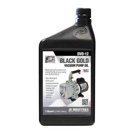 Vacuum Pump Oil, 1 qt Bottle, 15 SAE Grade, 46 ISO Grade, 444.2 Degree F Flash Point MPN:DVO-12