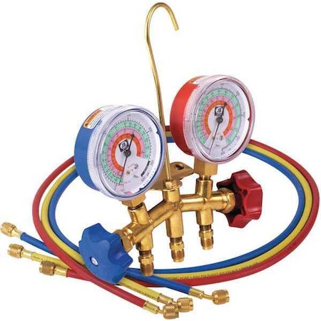 Manifold Gauge Kit, 5 ft L, 2 1/2 in Gauge MPN:M2-5-410A-SS