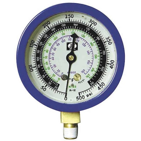 Gauge, 3-1/8 In Dia, Low Side, Blue, 350 psi MPN:M2-870