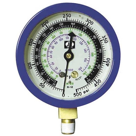 Gauge, 3-1/8 In Dia, Low Side, Blue, 500 psi MPN:M2-890