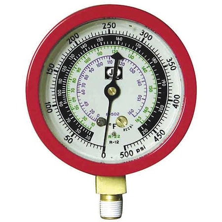 Gauge, 3-1/8 In Dia, High Side, Red, 800 psi MPN:M2-895