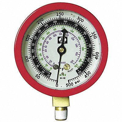 Gauge 3-1/8 In Dia High Side Red 500 psi MPN:M2-875