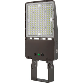 Commercial LED Flood Light 150W 3K-4K-5K 22500 Lumens w/ Trunnion Mount & Photocell CLF14-150S-UNV-8SC1-T3-TR-BZ-BPC