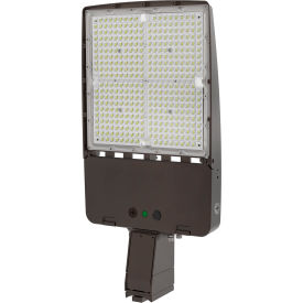 Commercial LED Flood Light 300W3K-4K-5K 45000 Lumens w/ Straight Arm Mount & Photocell CLF14-300S-UNV-8SC1-T3-QD-BZ-BPC