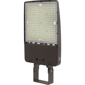 Commercial LED Flood Light 300W 45000 Lumens 3K-4K-5K w/ Trunnion Mount & Photocell CLF14-300S-UNV-8SC1-T3-TR-BZ-BPC