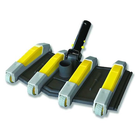 Pool Vacuum, Plastic, Gray/Yellow, 14
