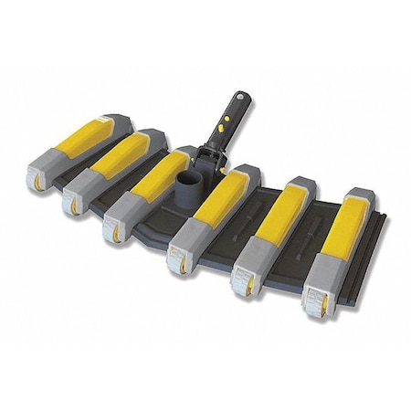 Pool Vacuum, Plastic, Gray/Yellow, 22-1/2