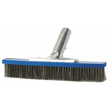 Pool Brush, Al, Blue/Stainless Steel, 10