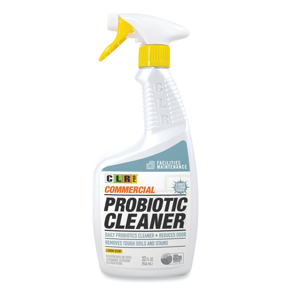 CLR Pro Commercial Probiotic Cleaner, 32 Oz, Lemon Scent, Carton Of 6 Bottles MPN:FMCPC326PRO