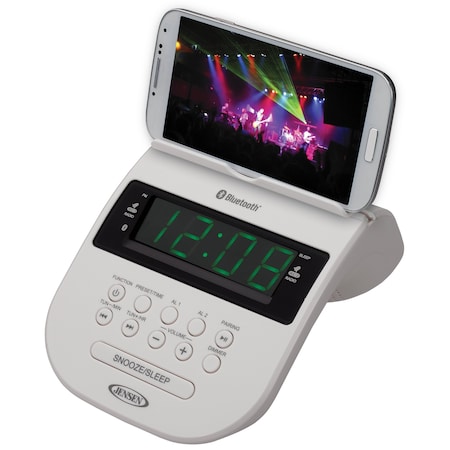 Bluetooth Clock Radio with Cellphone Holder MPN:JCR-295-W