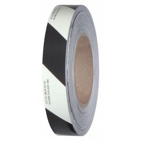 MEA Printed Tape Adhesive: Acrylic Photoluminescent, Stripe: Black, 1