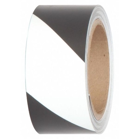 Safety Grade Egress Tape Film: Polyester, Adhesive: Acrylic Photoluminescent, Stripe: Black, 2