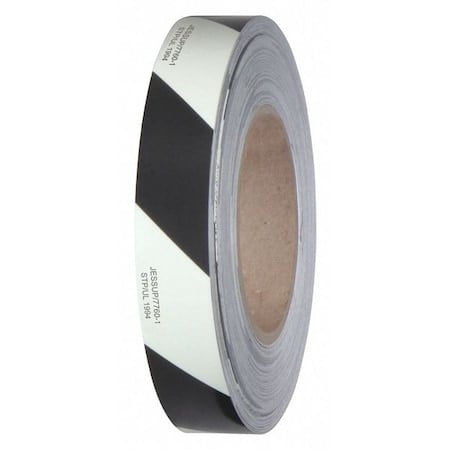 UL1994 Printed Safety Grade Tape Adhesive: Acrylic Photoluminescent, Stripe: Black, 1