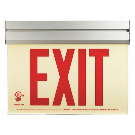 Exit Red, P50, Single w/Acrylic Frame MPN:7210-ACR-B