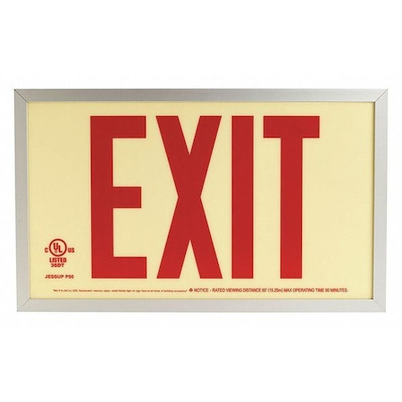 Exit, P50, Red Single w/Aluminum Frame MPN:7210-SAF-B