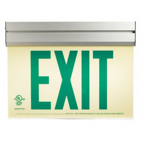 Exit, P50, Green Single w/Acrylic Frame MPN:7220-ACR-B