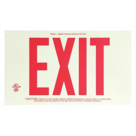 Exit Sign, P50, No Frame, Single-Side, Rd PL MPN:7280