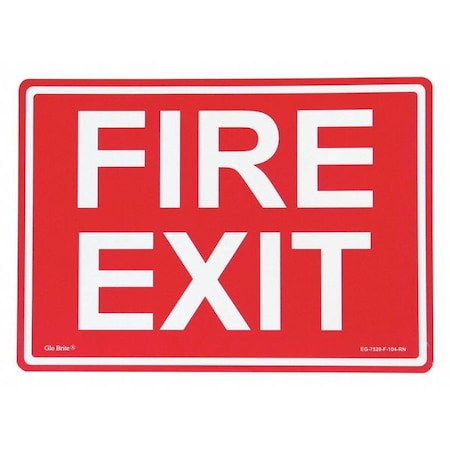 Fire Exit, Red w/PL, 14