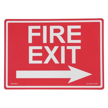Fire Exit Arrow, Red/PL, 14