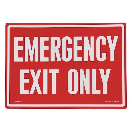 Emergency Exit Only, Red/PL, 14