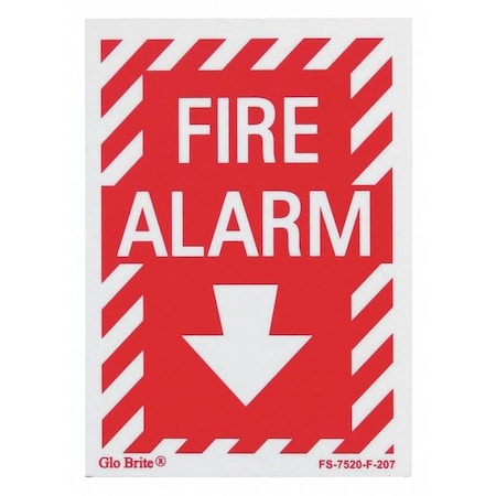Fire Alarm Arrow, Red w/PL, 5