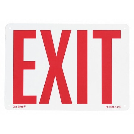 Rigid Exit Sign, Red On PL, 7