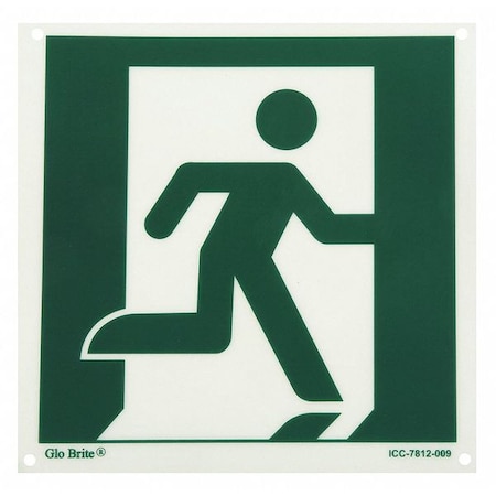 Running Man Right, Green Letters, 8
