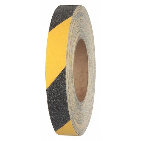 Commercial Grade Anti Slip Grit Roll Aluminum Oxide, Adhesive: Acrylic Black/Yellow, 1