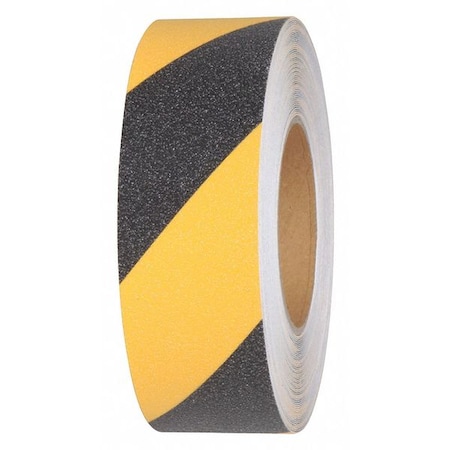Commercial Grade Anti Slip Grit Roll Aluminum Oxide, Adhesive: Acrylic Black/Yellow, 2