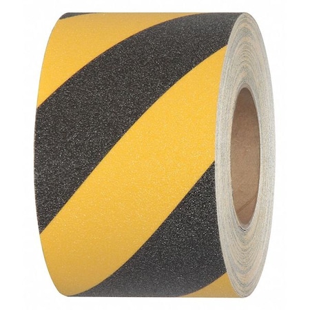 Commercial Grade Anti Slip Grit Roll Aluminum Oxide, Adhesive: Acrylic Black/Yellow, 4